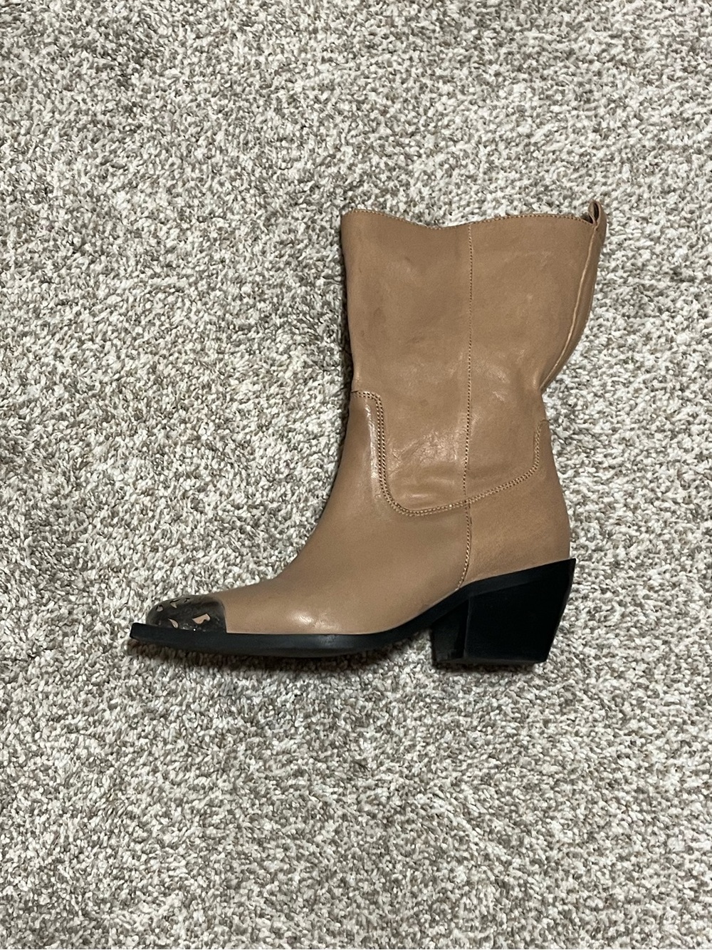Free People Faster Horses Filigree Boots in Camel Leather Size 7 - Picture 3 of 6